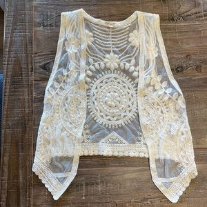Off white lace vest